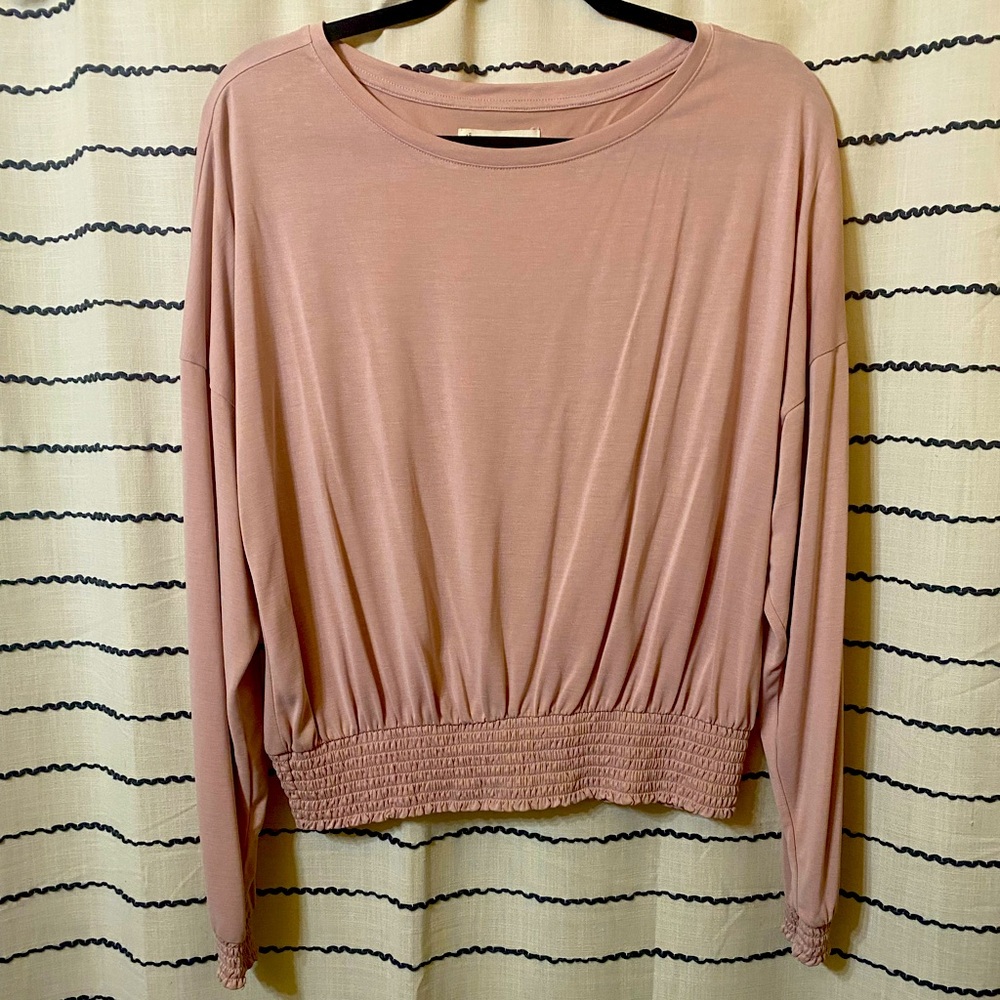 Lucky Brand Dusty Pink Long Sleeve Blouse
